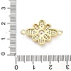 Brass Clear Cubic Zirconia Flower Connector Charms KK-L229-063G-3