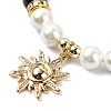 6mm Round Gemstone & Shell Pearl Beaded Stretch Bracelet Sets BJEW-JB10921-4