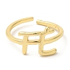 Word Fe Brass Open Cuff Rings RJEW-U008-07G-2