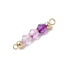 15Pcs 5 Colors Acrylic Bicone Beaded Connector Charms PALLOY-JF03476-6