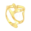 304 Stainless Steel Hollow Irregular Open Cuff Ring for Women RJEW-S406-01G-05-3