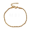 304 Stainless Steel Rope Chain Bracelets for Women BJEW-P395-01G-4