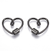 Brass Micro Pave Clear Cubic Zirconia Screw Carabiner Lock Charms ZIRC-T013-05B-NF-1