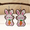 Easter Cartoon Printed Wood Dangle Earrings FS-WG710AE-09-1