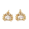 High Polished Ocean Brass Micro Pave Clear Cubic Zirconia Pendants CU-CBAF3CF-02B-01-1