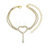 Heart Alloy Rhinestone Tennis Anklets WG42756-02-2