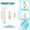12Pcs 3 Styles Natural Cultured Freshwater Pearl Rice Pendants PALLOY-TA00378-4