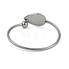 304 Stainless Steel Blank Bangle Bases with Teardrop Tray STAS-Z088-01P-02-3