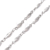 Non-Tarnish 304 Stainless Steel Faceted Bar Link Chain Necklace Makings AJEW-JB01185-01-3