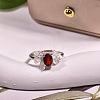 925 Sterling Silver Micro Pave Cubic Zirconia & Quartz Cuff Open Rings FS-WGAB3DC-15-1