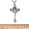 Religion 201 Stainless Steel Enamel Saint Benedict Crucifix Cross Pendant 304 Stainless Steel Box Chain Necklaces SA-CBA3211-03P-5