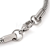 304 Stainless Steel Round Snake Chain Bracelets for Women BJEW-G711-12GP-3