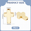 30Pcs Cross Brass Beads KK-ME0002-39-2