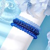 5Pcs 5 Styles Faceted Round Glass Beaded Stretch Bracelet Sets BJEW-JB10423-04-3