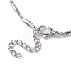 304 Stainless Steel Rectangle Link Chain Bracelets for Women Men BJEW-JB10272-01-4