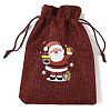 Christmas Theme Jute Cloth Storage Bags ABAG-F010-01B-07-2
