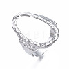 304 Stainless Steel Oval Open Cuff Ring RJEW-T023-91P-3