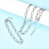 304 Stainless Steel Cross Link Chain Bracelet & Necklace Jewelry Sets SJEW-L199-07P-1
