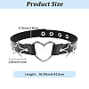 Punk Rock Style Alloy Star Heart Link Imitation Leather Chocker Necklaces NJEW-WH20004-20A-2