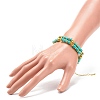 Synthetic Turquoise Beaded Double Line Multi-strand Bracelet BJEW-JB08668-3