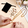 1Pc Brass Glass Flat Round Locket Pendant Rolo Chain Necklaces for Women NJEW-NB0001-48-3
