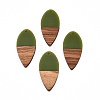 Opaque Resin & Walnut Wood Pendants RESI-N025-031-B02-2