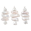 Natural Nucleated Baroque Keshi Pearl Beaded Big Pendants PALLOY-JF05619-1