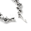 Vintage Alloy Flower Link Chain Bracelet for Women BJEW-A140-02AS-3