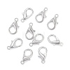 Platinum Plated Zinc Alloy Lobster Claw Clasps X-E107-2