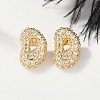 Brass Micro Pave Cubic Zirconia Stud Earrings EJEW-Z091-04G-D-5