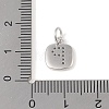 Rack Plating Brass Micro Pave CLear Cubic Zirconia Charms KK-E110-14P-P-3