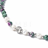 Gemstone & Natural Pearl & Glass Beaded Necklace with 304 Stainless Steel Clasp for Women NJEW-F302-05-3