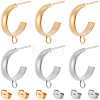 16Pcs 304 Stainless Steel Stud Earring Findings STAS-BBC0010-20B-7