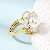 Adjustable Brass Micro Pave Cubic Zirconia Enamel Finger Rings CU-CBABA66-01B-G-2