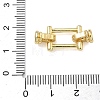 Rectangle Brass Micro Pave Clear Cubic Zirconia Fold Over Clasps KK-Z143-19G-3