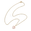 Natural & Synthetic Mixed Gemstone Copper Wire Wrapped Heart Pendant 304 Stainless Steel Cable Chain Necklaces NJEW-JN05779-5