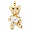 Real 18K Gold Plated Rack Plating Brass Micro Pave Cubic Zirconia Pendants KK-G466-09G-2