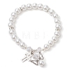 8Pcs Alloy & Pearlized Glass Pearl Beads Stretch Bracelets for Women BJEW-JB11364-01-1