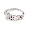 Non-Tarnish 304 Stainless Steel Constellation Open Cuff Ring for Women RJEW-C035-01K-P-2