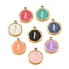 304 Stainless Steel Enamel Pendants STAS-P425-01G-12-1