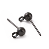 304 Stainless Steel Ball Post Stud Earring Findings X-STAS-Z035-01EB-B-2