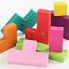 Wooden Children DIY Geometrical Shape Building Blocks DIY-H008-03-6