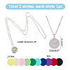 3Pcs 3 Styles Stainless Steel Hollow Essential Oil Diffuser Locket Pendant Necklaces NJEW-HS0001-26B-2
