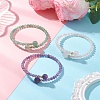 Natural Gemstone Beaded Cuff Bangles BJEW-JB13328-1