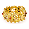 Middle Eastern Style Flower Pattern Zinc Alloy Rhinestone Bangles for Women FS-WG821E4-01-1