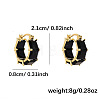 Square Brass Cubic Zirconia Hoop Earrings FS-WG57E6F-01-2