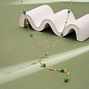 925 Sterling Silver & Synthetic Turquoise Round Ball Tassel Y Necklaces for Women SE-CBA9BBC-18G-3