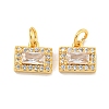 Brass Micro Pave Clear Cubic Zirconia Pendants KK-P275-31G-1