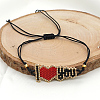 Glass Seed Beaded Word I Love You Link Bracelet KD9593-3