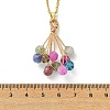 Natural Multicolor Tourmaline Beaded Colorful Dice Balloon Pendant 304 Stainless Steel Cable Chain Necklaces for Women NJEW-JN06123-4